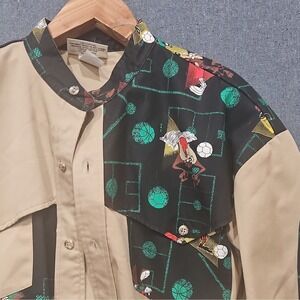 Western Reflex Button-Up Long Sleeve Regular Fit Graphic Looney Toons Men's L